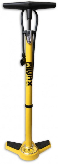 fietspomp met drukmeter 6 Bar 63 cm geel