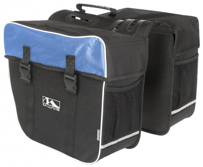 Dubbele Fietstas M-Wave 'Amsterdam' Zwart/Blauw  (30-liter)