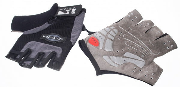 Fietshandschoenen Gel grijs zwart maat L