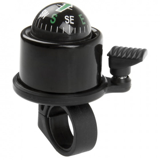 fietsbel met kompas 34 mm 360° zwart