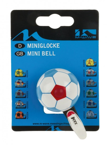 Fietsbel Mini Voetbal Wit Blauw Rood