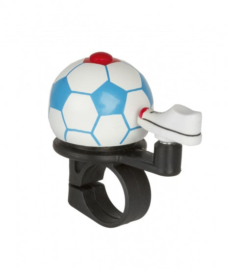 Fietsbel Mini Voetbal Wit Blauw Rood