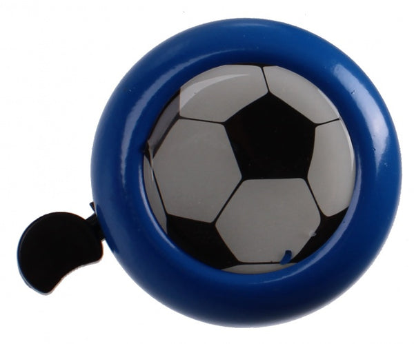 fietsbel Voetbal 53 mm staal blauw/zwart