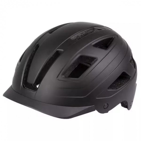 fietshelm Urban met licht ABS matzwart mt 55-58 cm