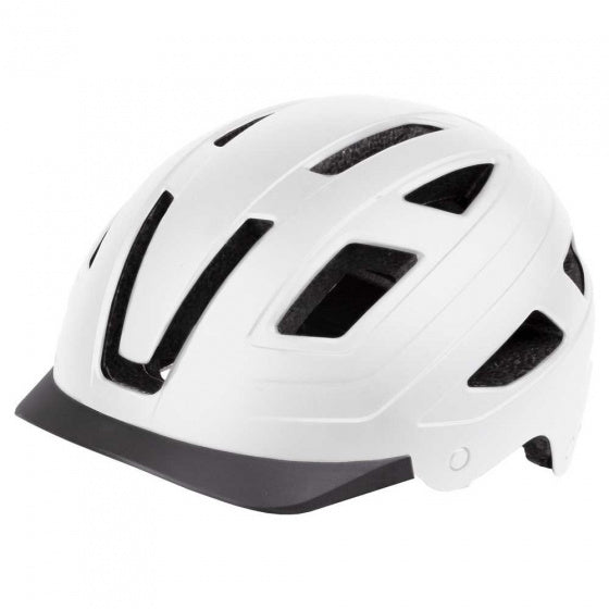 fietshelm Urban met licht ABS matwit mt 59-61 cm