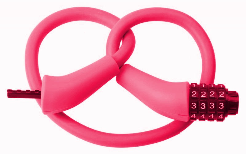 Kabelcijferslot M-Wave Silicon 900 x 12mm - roze