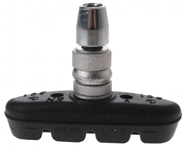 remblok V-brake 55 x 16,5 mm zwart per stuk
