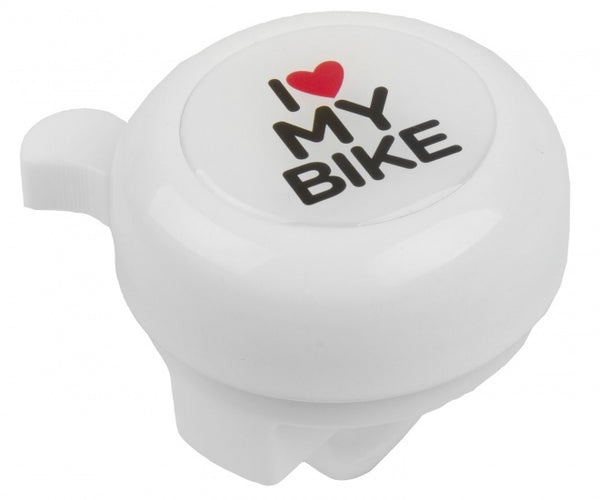 Stalen Fietsbel 3D Afbeelding I Love My Bike Wit