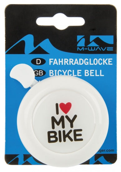 Stalen Fietsbel 3D Afbeelding I Love My Bike Wit