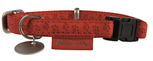 Macleather Halsband Rood 15 MMX20-40 CM