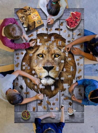 legpuzzel leeuw 63,5 x 76 cm karton bruin 550-delig