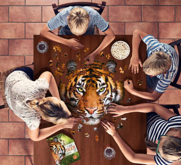 legpuzzel tijger 43 x 42 cm karton oranje 300-delig