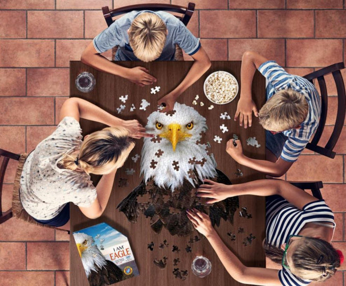 legpuzzel vogel 46 x 51 cm karton wit/bruin 300-delig