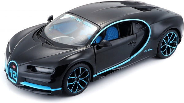auto Bugatti Chiron 1:24 zwart/blauw