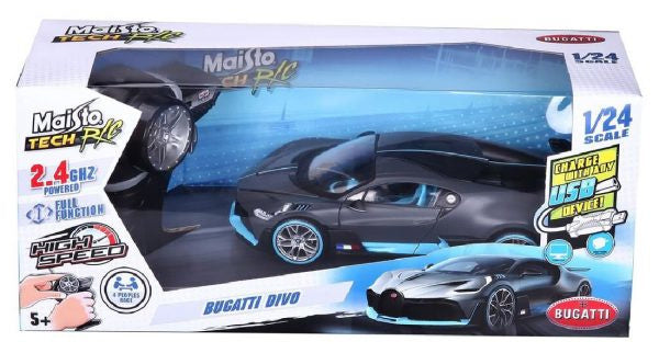 auto RC Bugatti Divo 1:24 zwart/blauw 2-delig