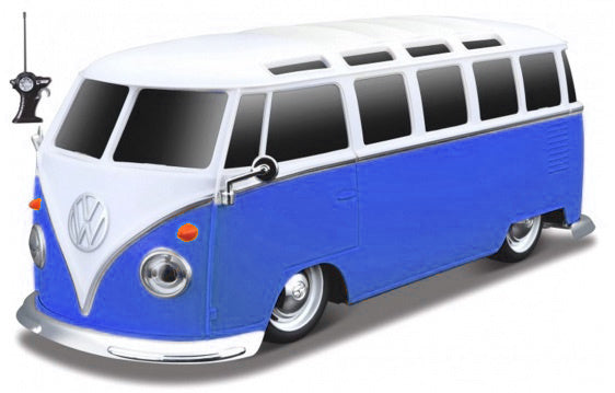 bus RC Volkswagen Samba 1962 1:24 blauw/wit 2-delig