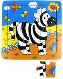 legpuzzel Zebra 15 cm hout 9 stukjes