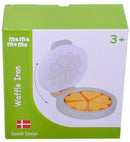 wafelijzer hout 13 cm wit/grijs