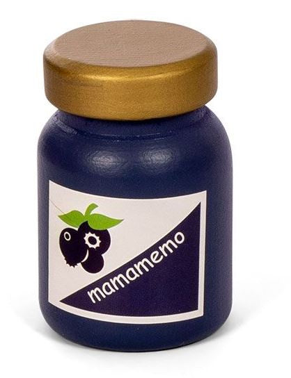 jampot blauwe bes junior 6 cm hout donkerblauw/goud