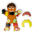 vormenpuzzel Peperkoekmannetje hout bruin 23-delig