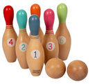 bowling-set junior 17,5 cm hout lichtbruin 9-delig
