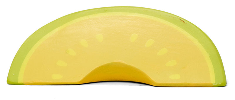 schijf cantaloupe meloen hout geel/groen