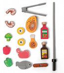 houten barbecuegrill 20-delig grijs/zwart