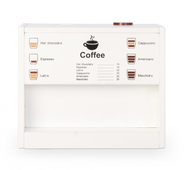 houten espressomachine 23,5 cm wit