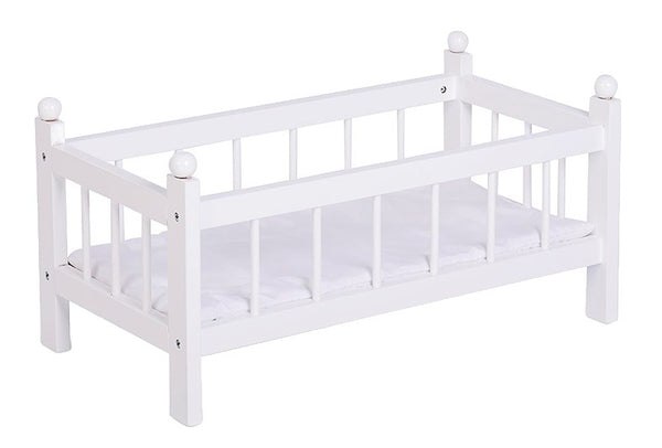 houten poppenbed 50 x 27,5 x 25 cm wit