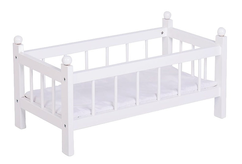 houten poppenbed 50 x 27,5 x 25 cm wit