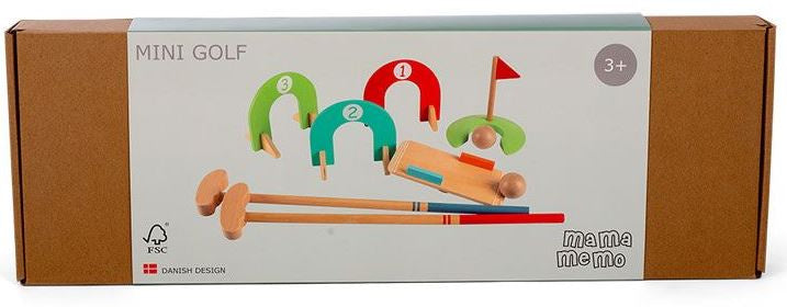 minigolfset junior hout lichtbruin 10-delig