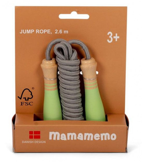 springtouw Dusty junior 2,6 meter hout groen/grijs