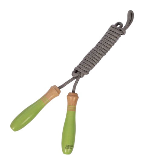 springtouw Dusty junior 2,6 meter hout groen/grijs