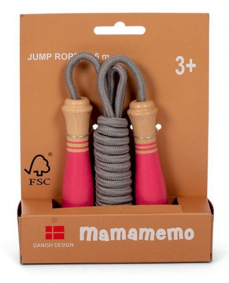 springtouw Dusty junior 2,6 meter hout roze/grijs