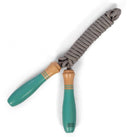 springtouw junior 2,6 meter hout turquoise/grijs
