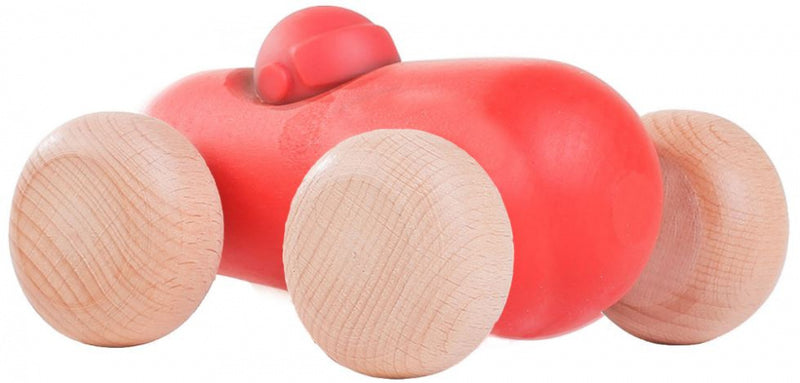 auto Blob junior 10,5 x 12,5 cm hout rood/naturel