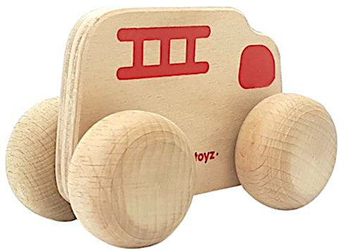 brandweerwagen junior 15 x 8 cm hout naturel