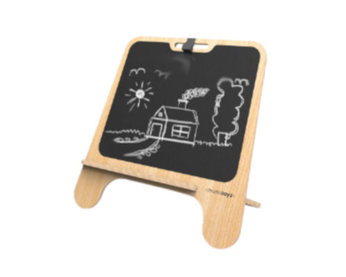 krijtbord Kara Tahta meisjes 50 cm hout naturel/zwart