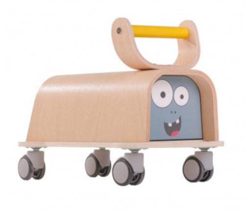 loopwagen Cute Monster junior 40 x 32 cm hout naturel