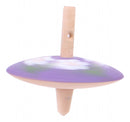 spinningtol hout 16 cm paars/wit