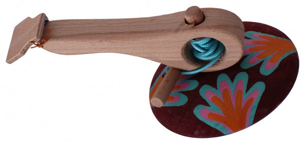 spinningtol hout 16 cm rood/oranje