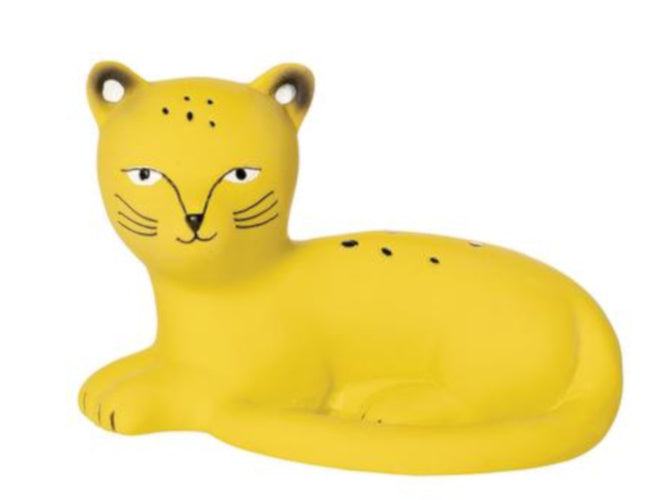 bijtring Luipaard junior 11,5 cm siliconen geel