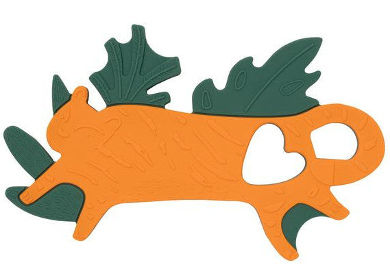 bijtring Tijger 14,6 cm siliconen oranje/groen