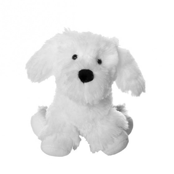 knuffel Max de hond junior 20 cm pluche wit/grijs
