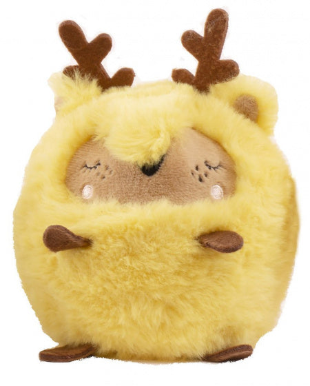 knuffelrendier Squeezmeez pluche 12,7 cm geel/bruin