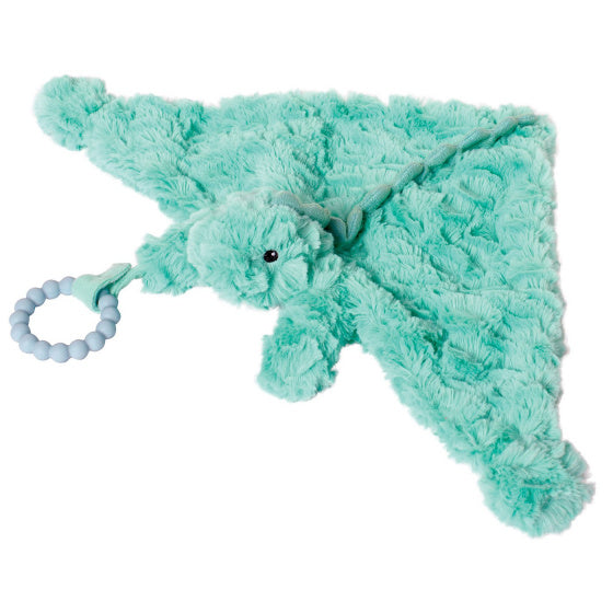 knuffeldeken Chomp junior 12 cm pluche turquoise