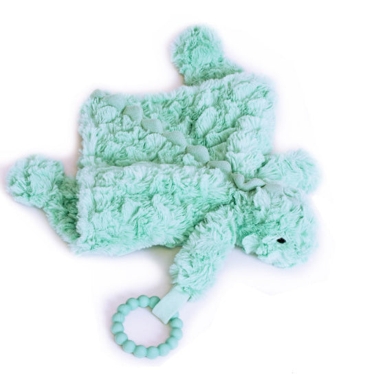 knuffeldeken Chomp junior 12 cm pluche turquoise