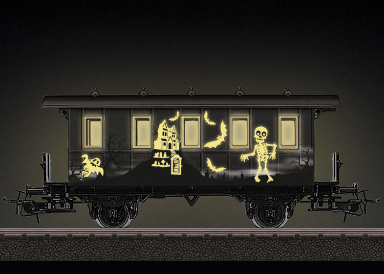 miniatuurmodel Halloween rijtuig glow-in-the-dark zwart