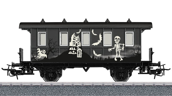 miniatuurmodel Halloween rijtuig glow-in-the-dark zwart