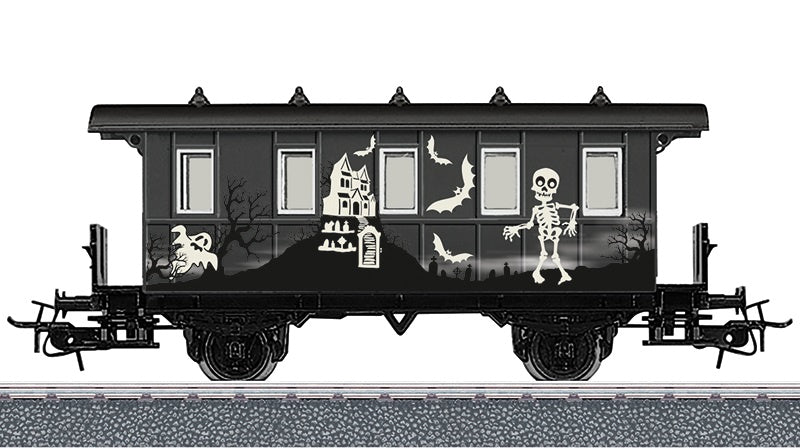 miniatuurmodel Halloween rijtuig glow-in-the-dark zwart